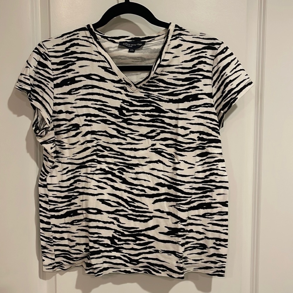 Jones New York Zebra Print Top